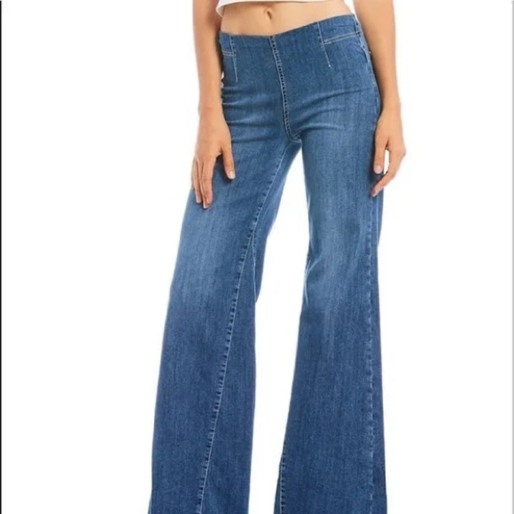 Free People Pull On Denim Flare Jeans - Picture 3 of 13